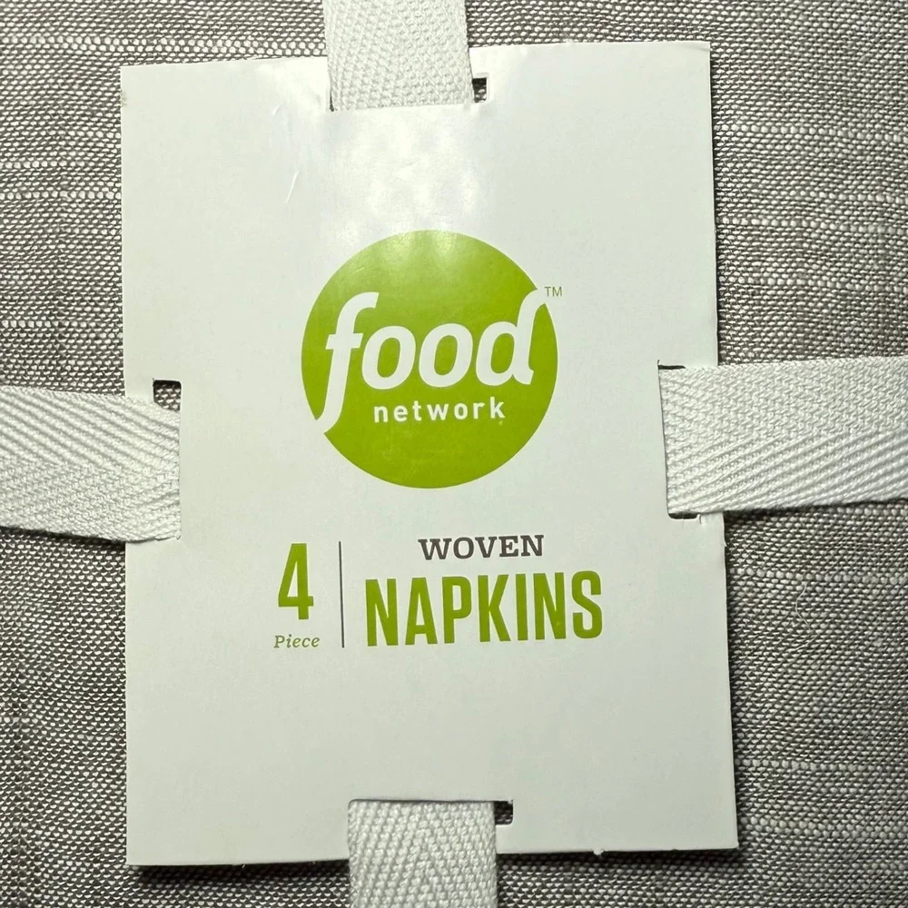 Food Network Woven Fringe Cotton Napkins Gray Set of 4 (x2) 8 Total‎ New NWT